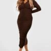 Vestito Longuette Plus Size Seducente Con Ruches