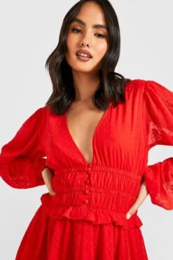 Vestito Skater In Rete Plumetis Con Bottoni 7 Vestito Skater In Rete Plumetis Con Bottoni -Negozio al dettaglio Vestiti gzz31538 berry xl 3