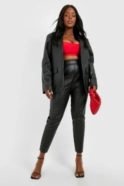 Vestito Blazer Plus Size Oversize In PU Effetto Coccodrillo