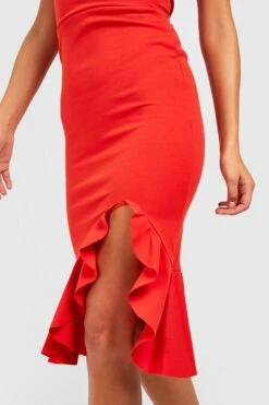 Vestito Midi Con Spalline E Volant Sul Fondo -Negozio al dettaglio Vestiti gzz31735 orange xl 3