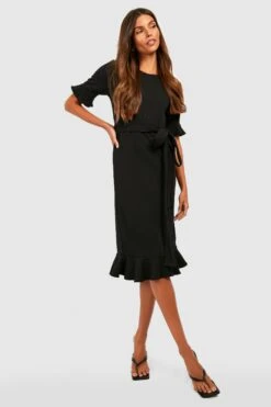 Vestito Midi Con Volant E Cintura 6 Vestito Midi Con Volant E Cintura -Negozio al dettaglio Vestiti gzz31771 black xl 2