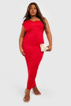 Vestito Maxi Plus Size Monospalla -Negozio al dettaglio Vestiti gzz31920 red xl 3