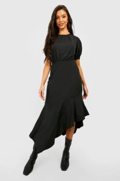 Vestito Midi Asimmetrico Con Volant Sul Fondo -Negozio al dettaglio Vestiti gzz31967 black xl 2