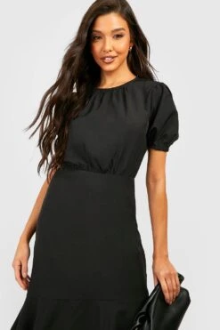 Vestito Midi Asimmetrico Con Volant Sul Fondo -Negozio al dettaglio Vestiti gzz31967 black xl 3