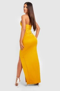 Vestito Pull-on In Scuba Con Spalline -Negozio al dettaglio Vestiti gzz32026 mustard xl 1