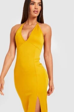 Vestito Pull-on In Scuba Con Spalline -Negozio al dettaglio Vestiti gzz32026 mustard xl 2