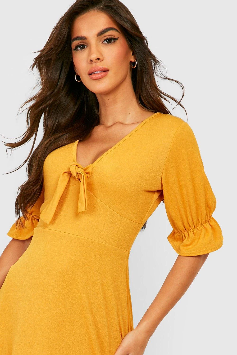 Vestito Skater Con Arricciature E Laccetti 4 Vestito Skater Con Arricciature E Laccetti - immagine 4