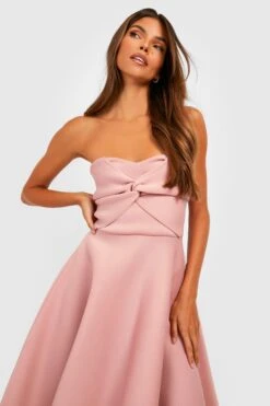 Vestito Longuette A Cascata Con Scuba E Dettagli Attorcigliati -Negozio al dettaglio Vestiti gzz32095 blush xl 2