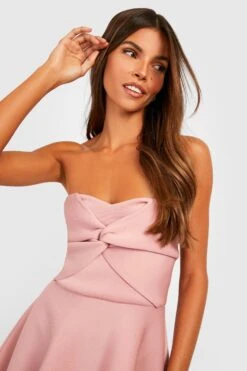 Vestito Longuette A Cascata Con Scuba E Dettagli Attorcigliati -Negozio al dettaglio Vestiti gzz32095 blush xl 3