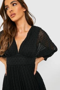 Vestito Skater In Rete Plumetis Con Maniche A Palloncino -Negozio al dettaglio Vestiti gzz32131 black xl 2