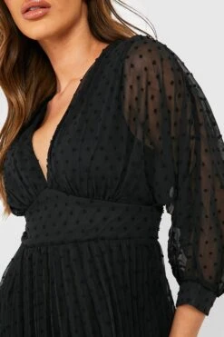 Vestito Skater In Rete Plumetis Con Maniche A Palloncino -Negozio al dettaglio Vestiti gzz32131 black xl 3