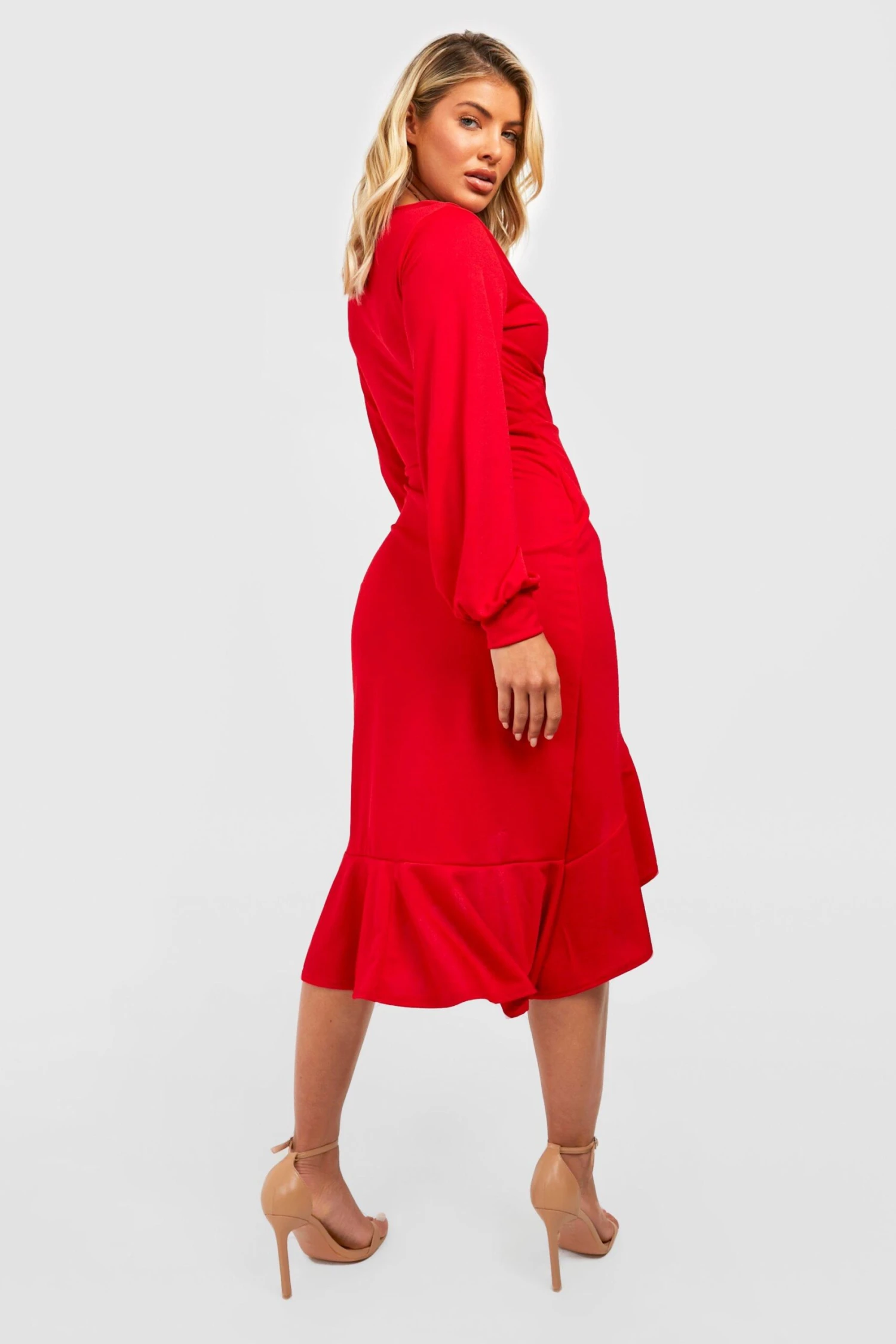 Vestito Scaldacuore Midi In Crêpe Con Arricciature 2 Vestito Scaldacuore Midi In Crêpe Con Arricciature - immagine 2