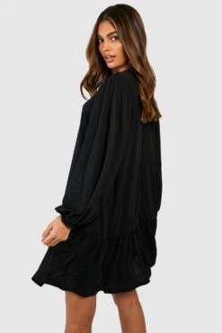 Vestito Grembiule In Crêpe Con Maniche A Campana -Negozio al dettaglio Vestiti gzz32140 black xl 1