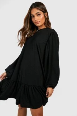 Vestito Grembiule In Crêpe Con Maniche A Campana -Negozio al dettaglio Vestiti gzz32140 black xl 3