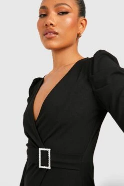 Vestito Blazer Con Cintura E Maniche A Sbuffo -Negozio al dettaglio Vestiti gzz32150 black xl 3