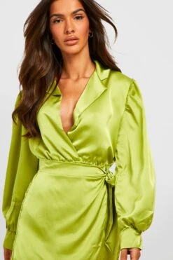 Vestito Scaldacuore Stile Skater In Raso -Negozio al dettaglio Vestiti gzz32278 chartreuse xl 3