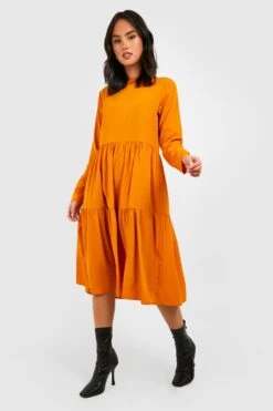 Vestito Grembiule Midi Con Balze 6 Vestito Grembiule Midi Con Balze -Negozio al dettaglio Vestiti gzz32290 mustard xl 2