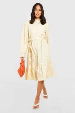 Vestito Midi Con Trama E Cintura -Negozio al dettaglio Vestiti gzz32299 stone xl 2