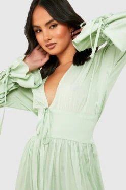 Vestito Midi Con Fiocco E Balze -Negozio al dettaglio Vestiti gzz32302 sage xl 3