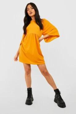 Vestito Grembiule Oversize Con Maniche Svasate 6 Vestito Grembiule Oversize Con Maniche Svasate -Negozio al dettaglio Vestiti gzz32417 mustard xl 2