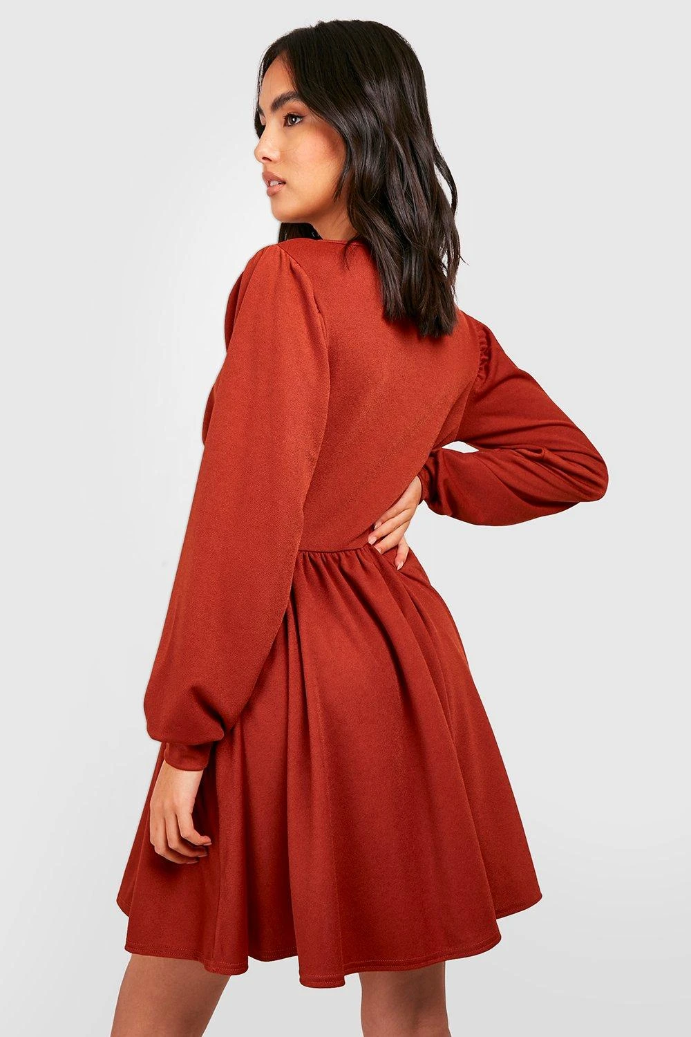 Vestito Skater A Maniche Lunghe Stile Corsetto Con Bottoni 2 Vestito Skater A Maniche Lunghe Stile Corsetto Con Bottoni - immagine 2