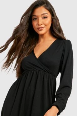 Vestito Midi A Maniche Lunghe Con Scollo Profondo -Negozio al dettaglio Vestiti gzz32421 black xl 3