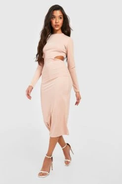 Vestito Midi A Maniche Lunghe Con Cut-out -Negozio al dettaglio Vestiti gzz32503 stone xl 2