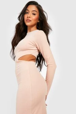 Vestito Midi A Maniche Lunghe Con Cut-out -Negozio al dettaglio Vestiti gzz32503 stone xl 3