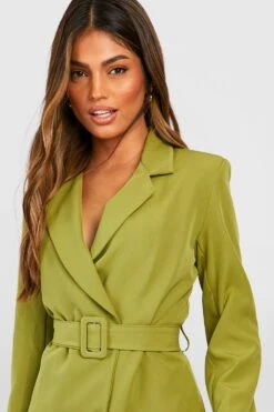 Vestito Blazer A Doppiopetto Con Cintura -Negozio al dettaglio Vestiti gzz32552 olive xl 3