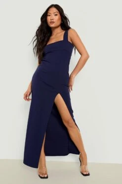 Vestito Maxi Petite In Fibre Riciclate Con Scollo Quadrato E Spacco -Negozio al dettaglio Vestiti gzz32667 navy xl 2