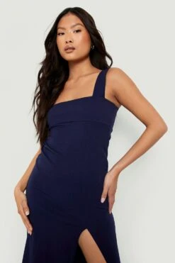 Vestito Maxi Petite In Fibre Riciclate Con Scollo Quadrato E Spacco -Negozio al dettaglio Vestiti gzz32667 navy xl 3