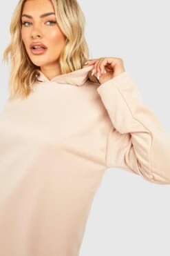 Vestito In Felpa Oversize Lungo Con Cappuccio -Negozio al dettaglio Vestiti gzz32728 stone xl 3