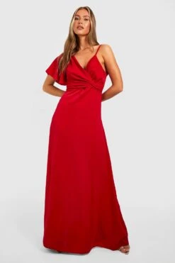 Vestito Maxi Asimmetrico Con Dettagli Attorcigliati -Negozio al dettaglio Vestiti gzz32748 rose xl 2