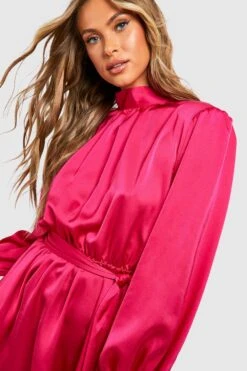 Vestito Skater A Collo Alto In Raso 7 Vestito Skater A Collo Alto In Raso -Negozio al dettaglio Vestiti gzz32754 hot20pink xl 3