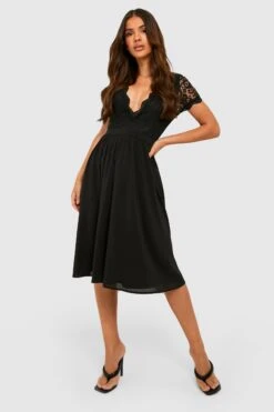 Vestito Midi Con Parte Superiore In Pizzo -Negozio al dettaglio Vestiti gzz32857 black xl 2