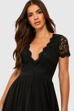 Vestito Midi Con Parte Superiore In Pizzo -Negozio al dettaglio Vestiti gzz32857 black xl 3