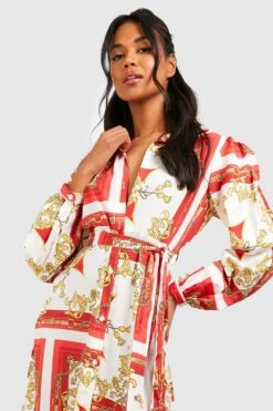 Vestito Camicia Midi Classico Con Stampa -Negozio al dettaglio Vestiti gzz32871 white xl 3