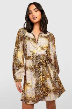 Vestito Camicia Classico Con Stampa