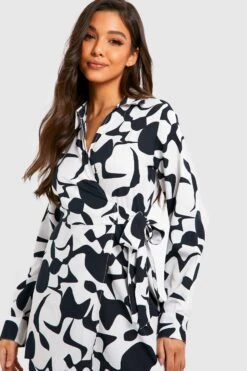 Vestito Camicia Midi Classico Con Stampa -Negozio al dettaglio Vestiti gzz32896 black xl 3