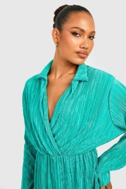 Vestito Camicia Scaldacuore Plissettato -Negozio al dettaglio Vestiti gzz33007 bright20green xl 3