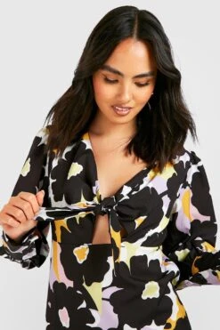 Vestito Skater A Fiori Con Laccetti Frontali -Negozio al dettaglio Vestiti gzz33030 black xl 3