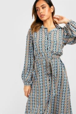 Vestito Camicia Longuette Classico Con Stampa -Negozio al dettaglio Vestiti gzz33085 navy xl 2