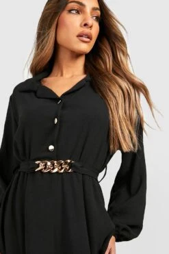 Vestito Camicia Con Catena -Negozio al dettaglio Vestiti gzz33104 black xl 3