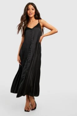 Vestito Midaxi In Raso Con Pieghe -Negozio al dettaglio Vestiti gzz33113 black xl 2