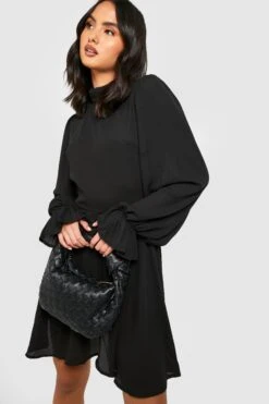 Vestito Skater A Collo Alto In Chiffon -Negozio al dettaglio Vestiti gzz33154 black xl 3