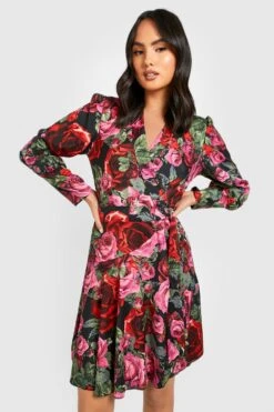 Vestito Scaldacuore Stile Skater Con Stampa Di Rose