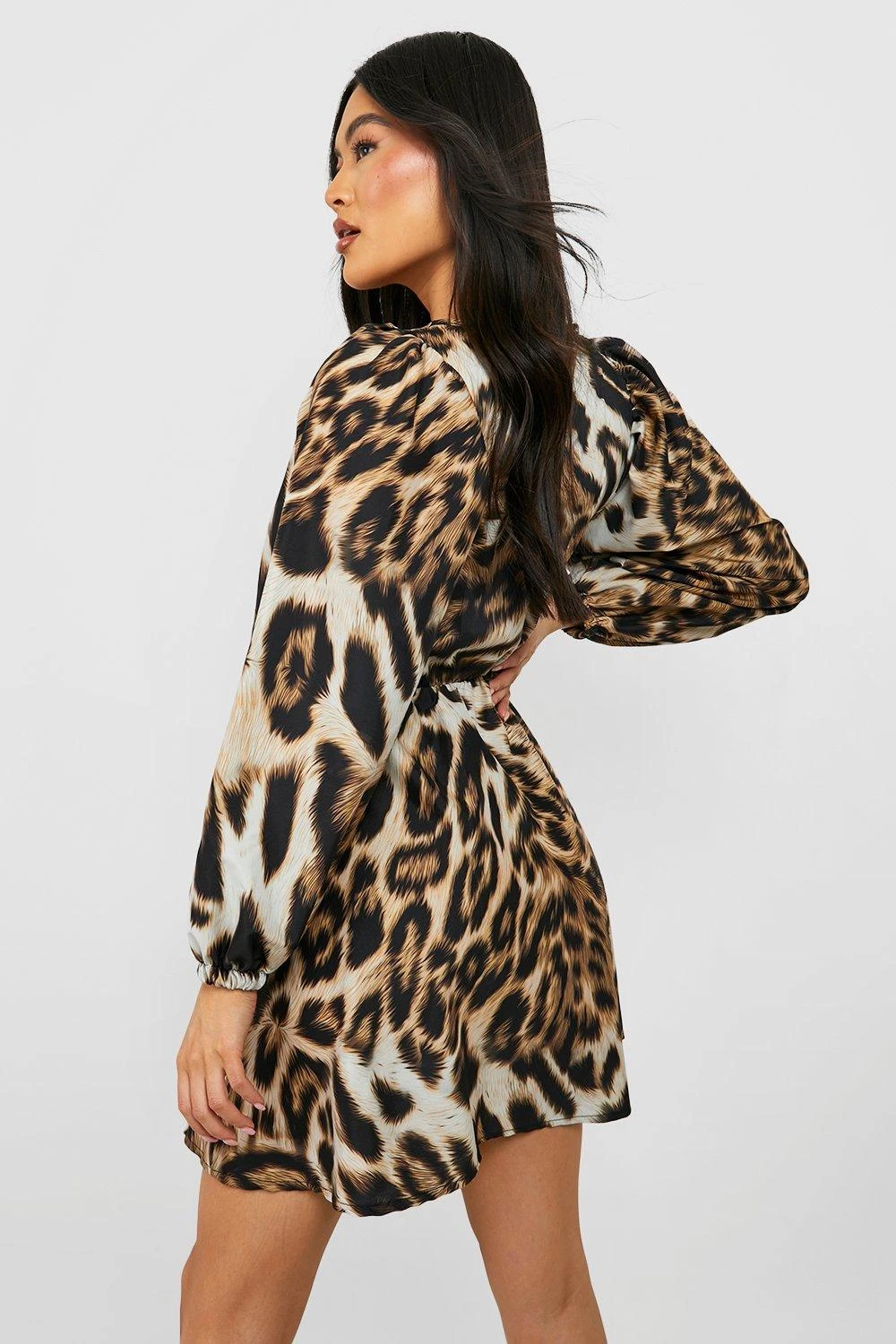 Vestito Skater Leopardato Con Cintura 2 Vestito Skater Leopardato Con Cintura - immagine 2