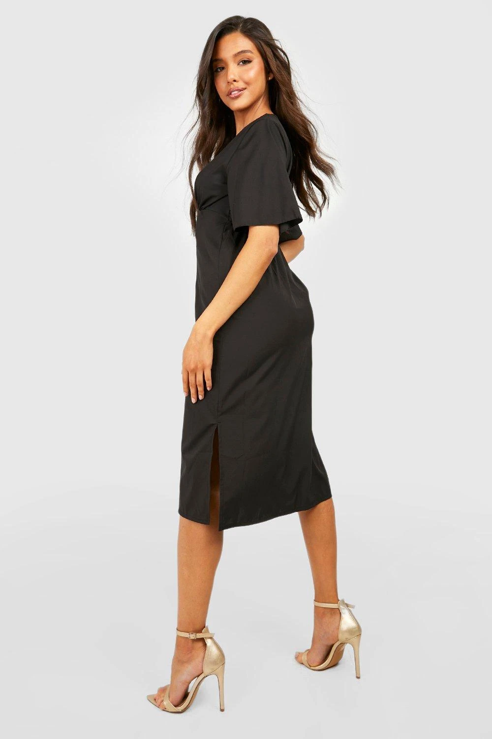 Vestito Midi Con Maniche Ad Angelo 2 Vestito Midi Con Maniche Ad Angelo - immagine 2