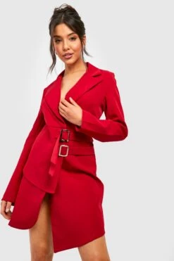 Vestito Blazer Su Due Livelli Con Fibbia -Negozio al dettaglio Vestiti gzz33490 berry xl 2