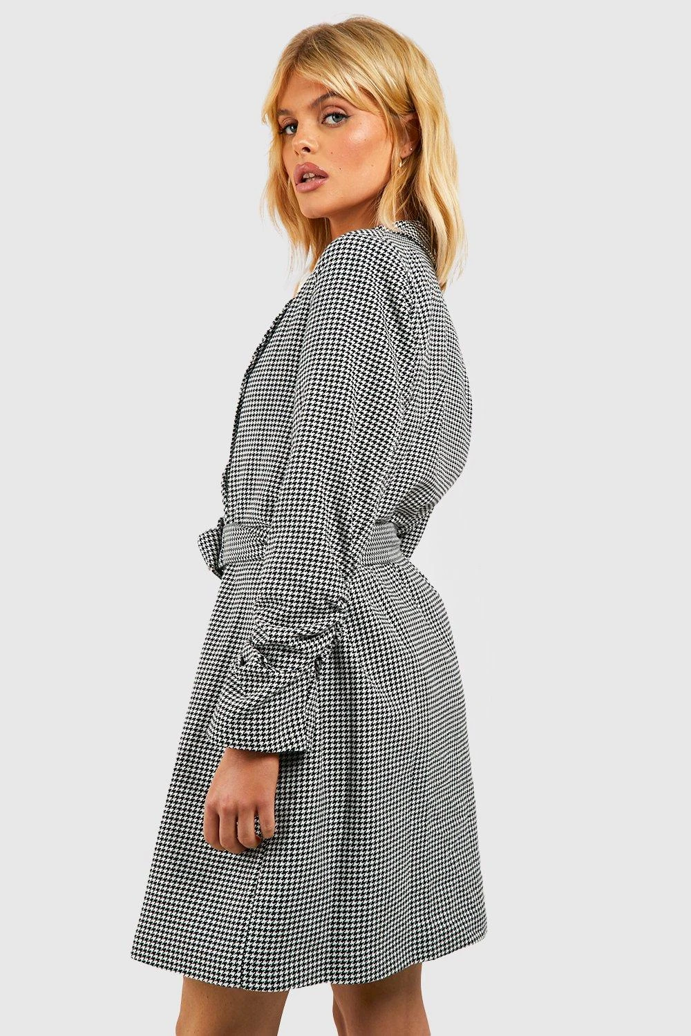 Vestito Blazer In Pied-de-poule Con Cintura 2 Vestito Blazer In Pied-de-poule Con Cintura - immagine 2